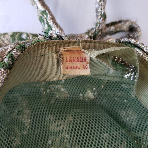 Vintage Hatters Union Metallic gold and green with flecks of metallic silver hat - Picture 10 of 12